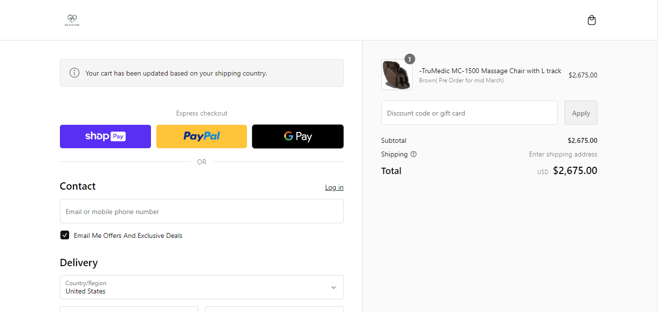 How to apply Relaxacare coupon code